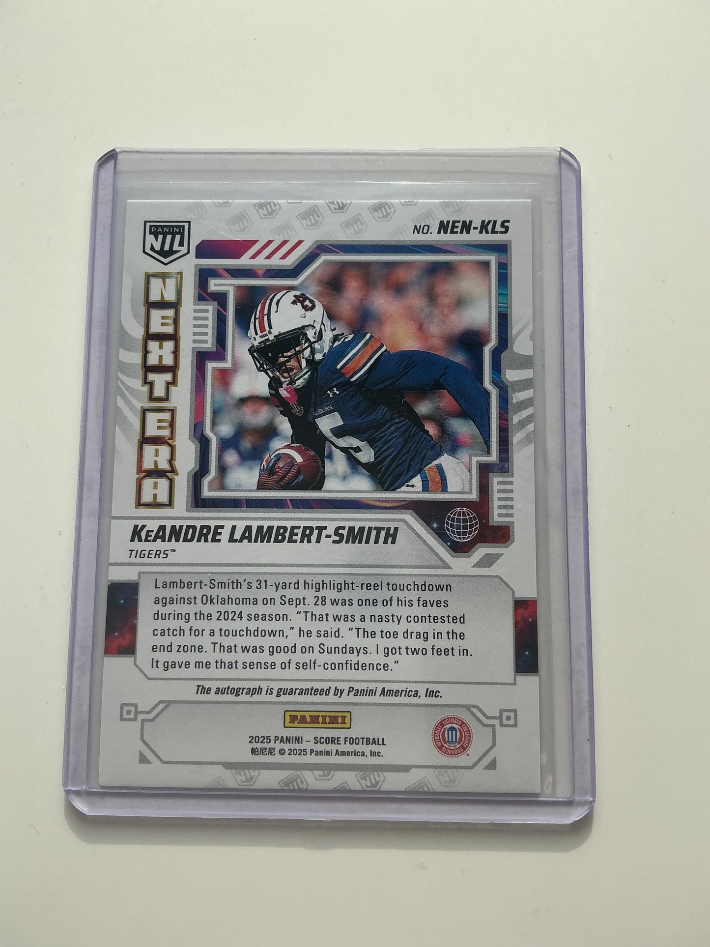 Keandre Lambert-Smith Autographed card