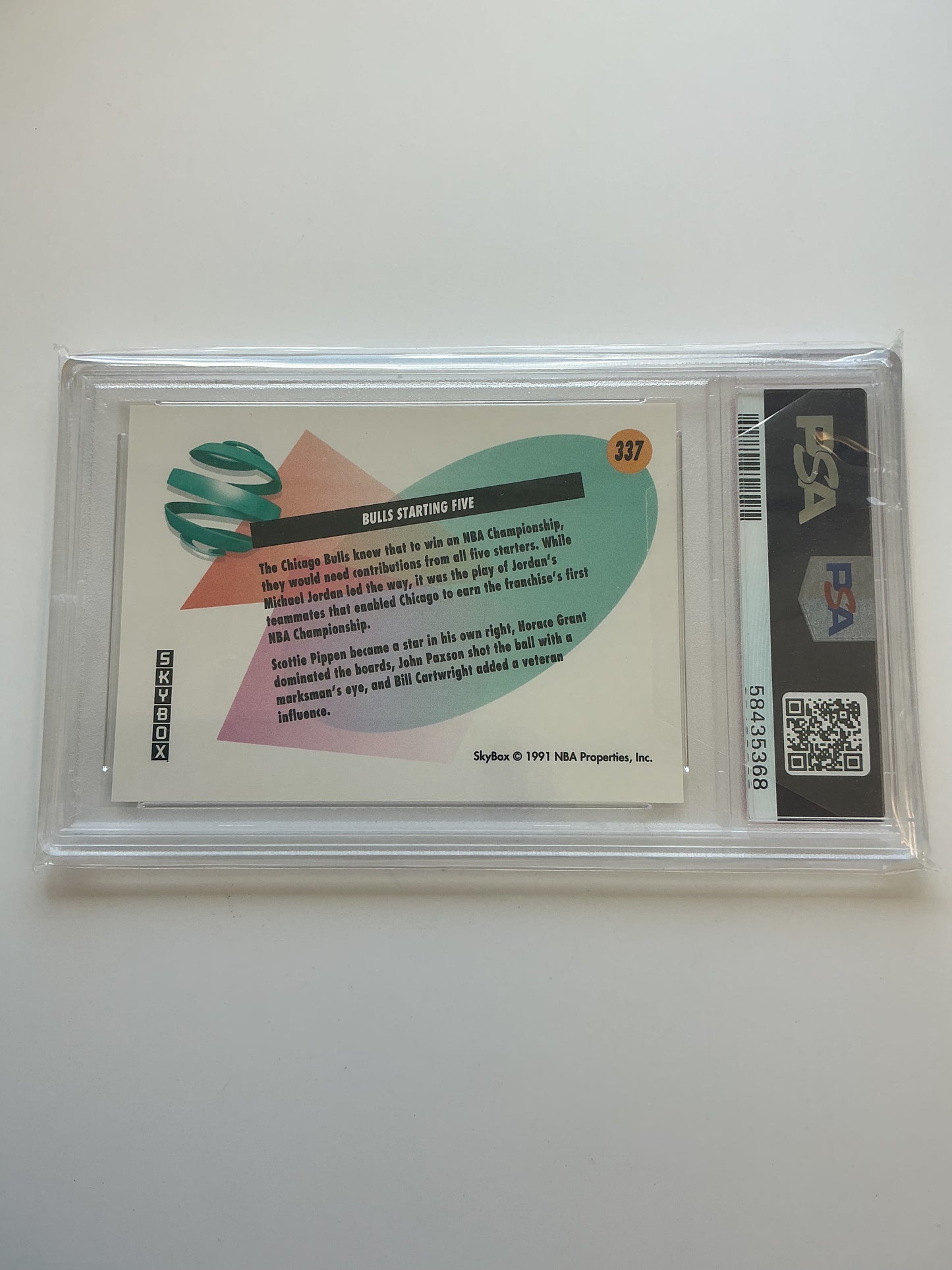 1991 Bulls Starting Five PSA graded mint 7