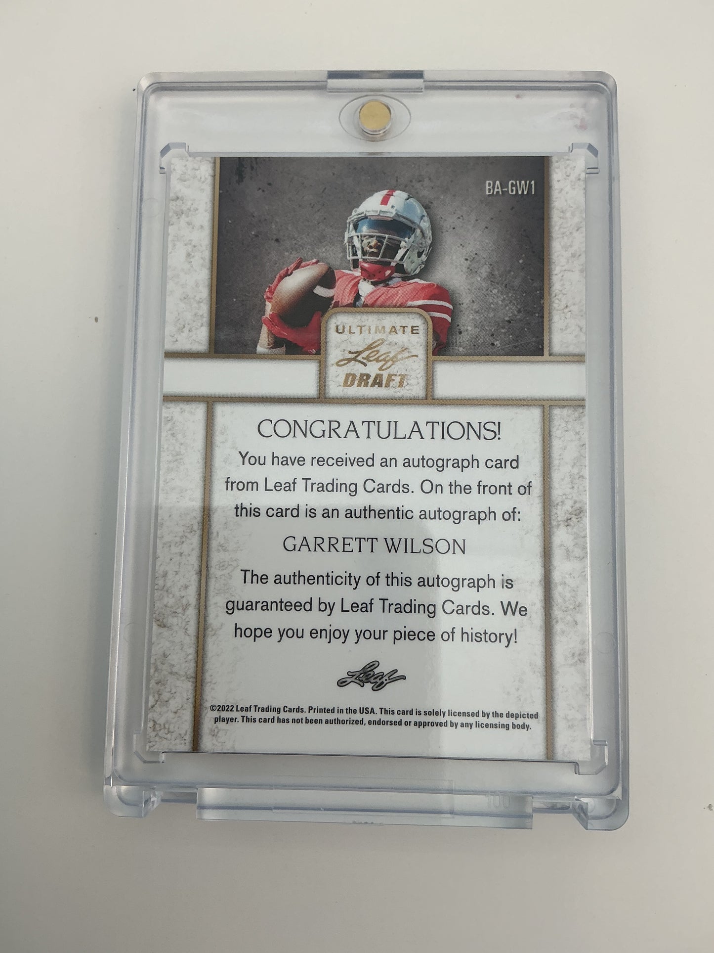 Garrett Wilson autographed rookie card