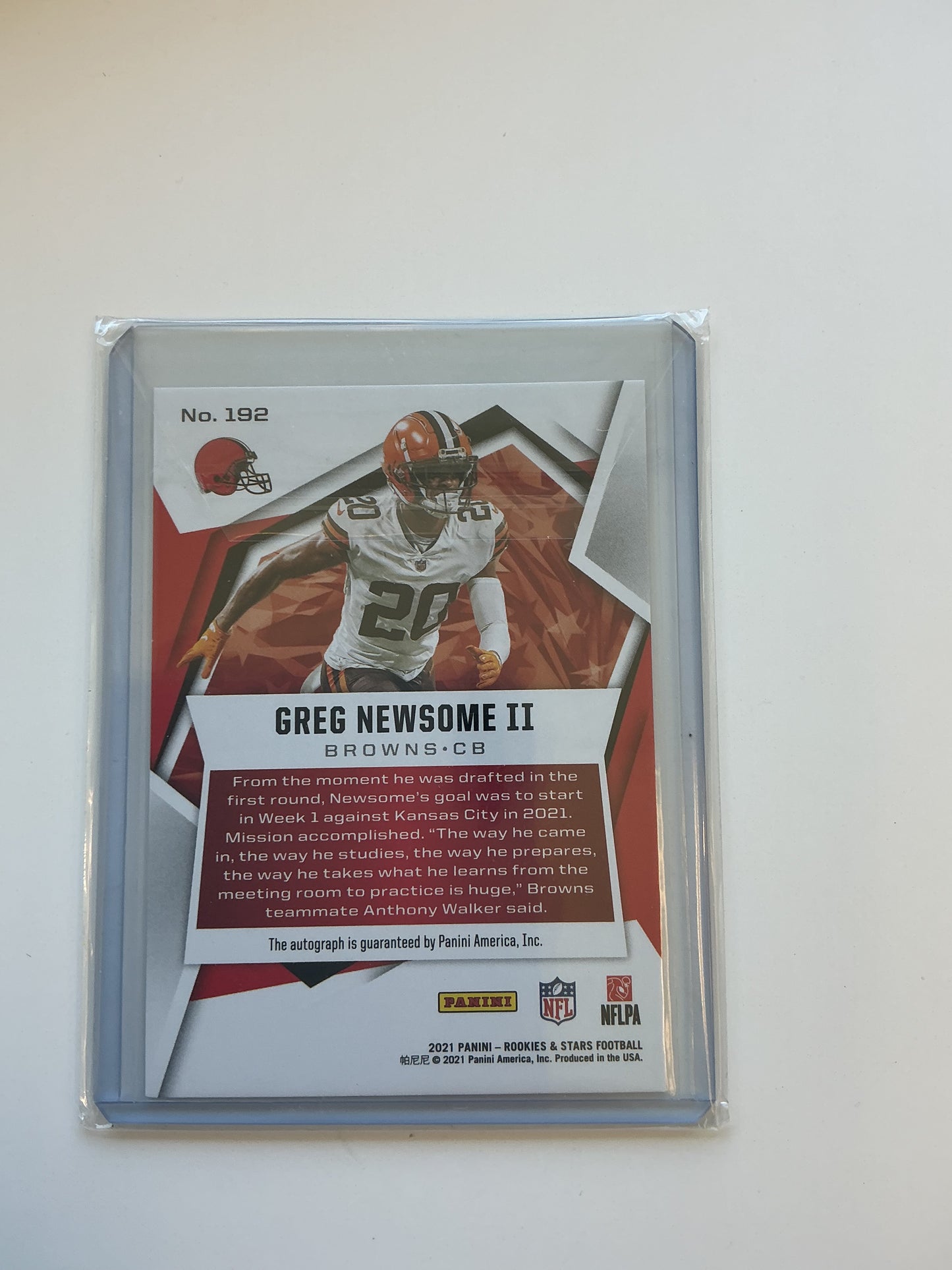 Greg Newsome II autographed rookie card 15/249