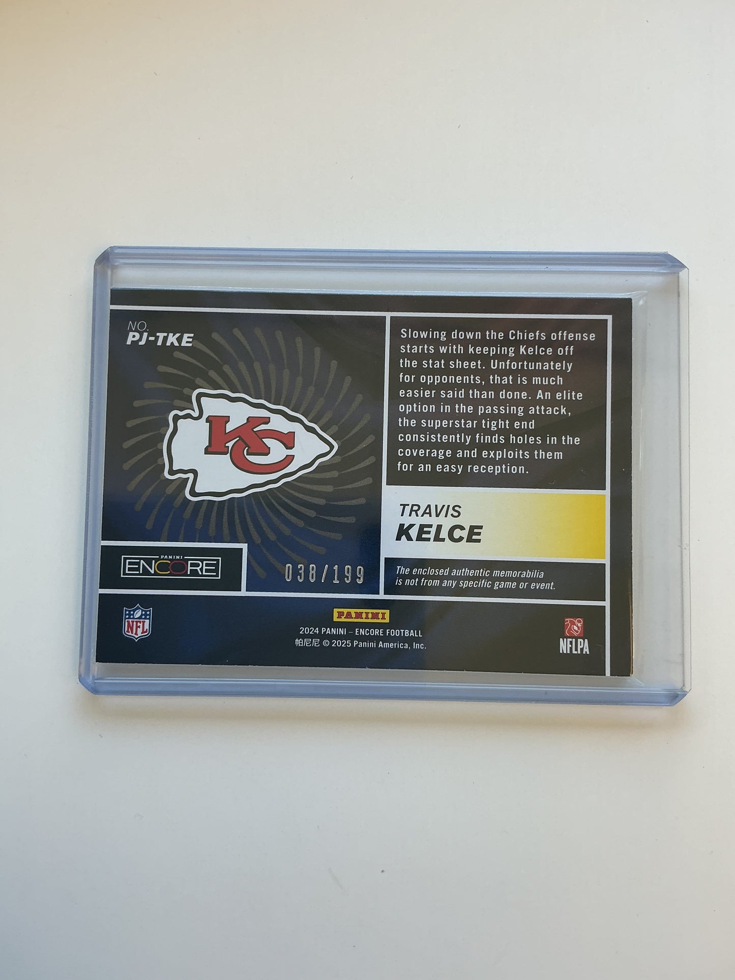 Travis Kelce Jersey card 38/199