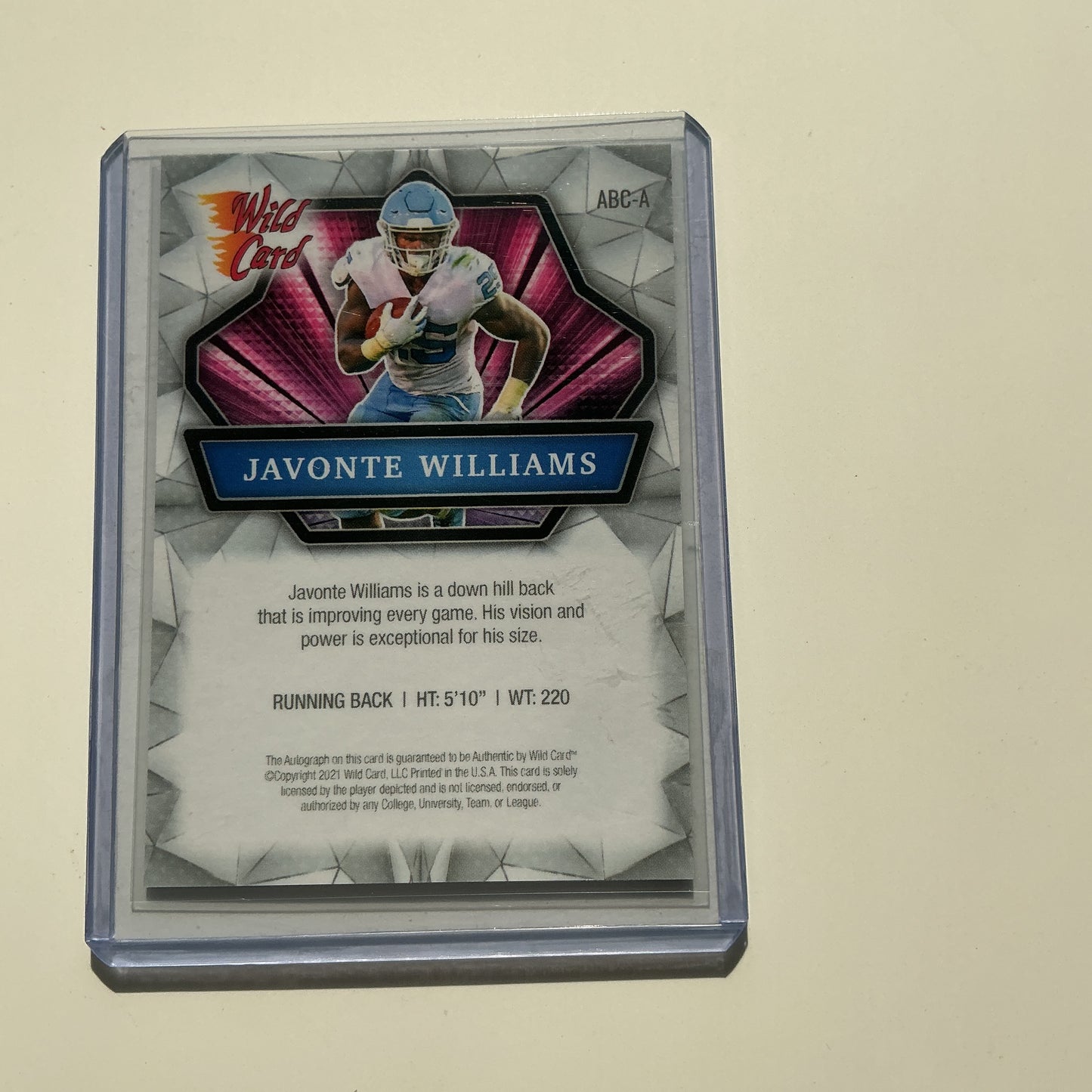 Javonte Williams Autograph card 6/99