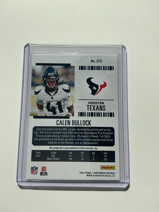 Calen Bullock Autographed RC