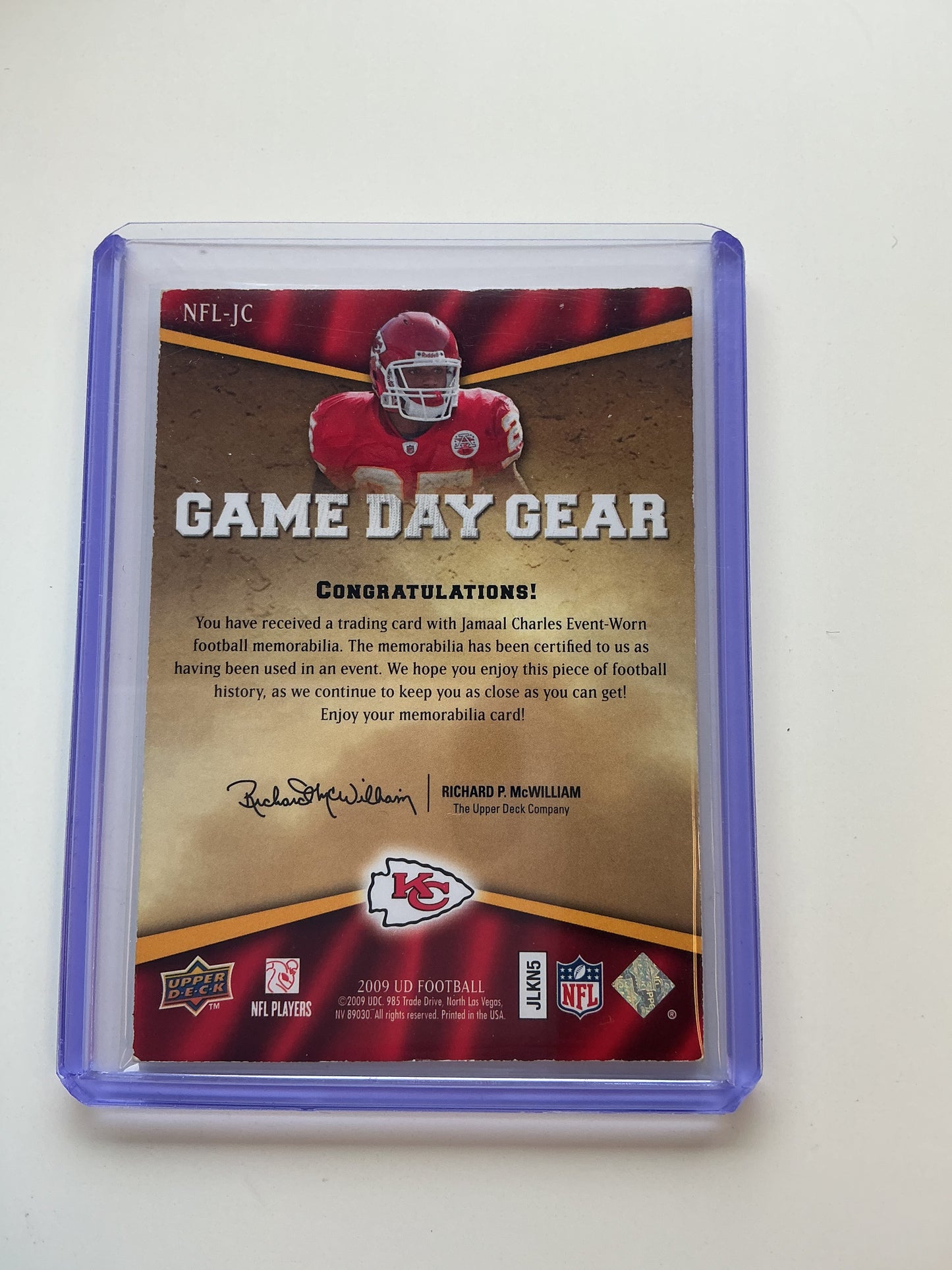 Jamaal Charles jersey card