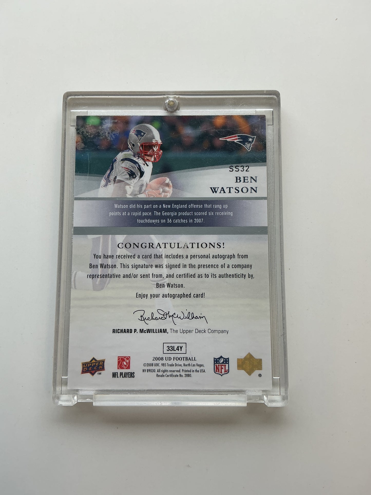 Ben Watson Autographed Card