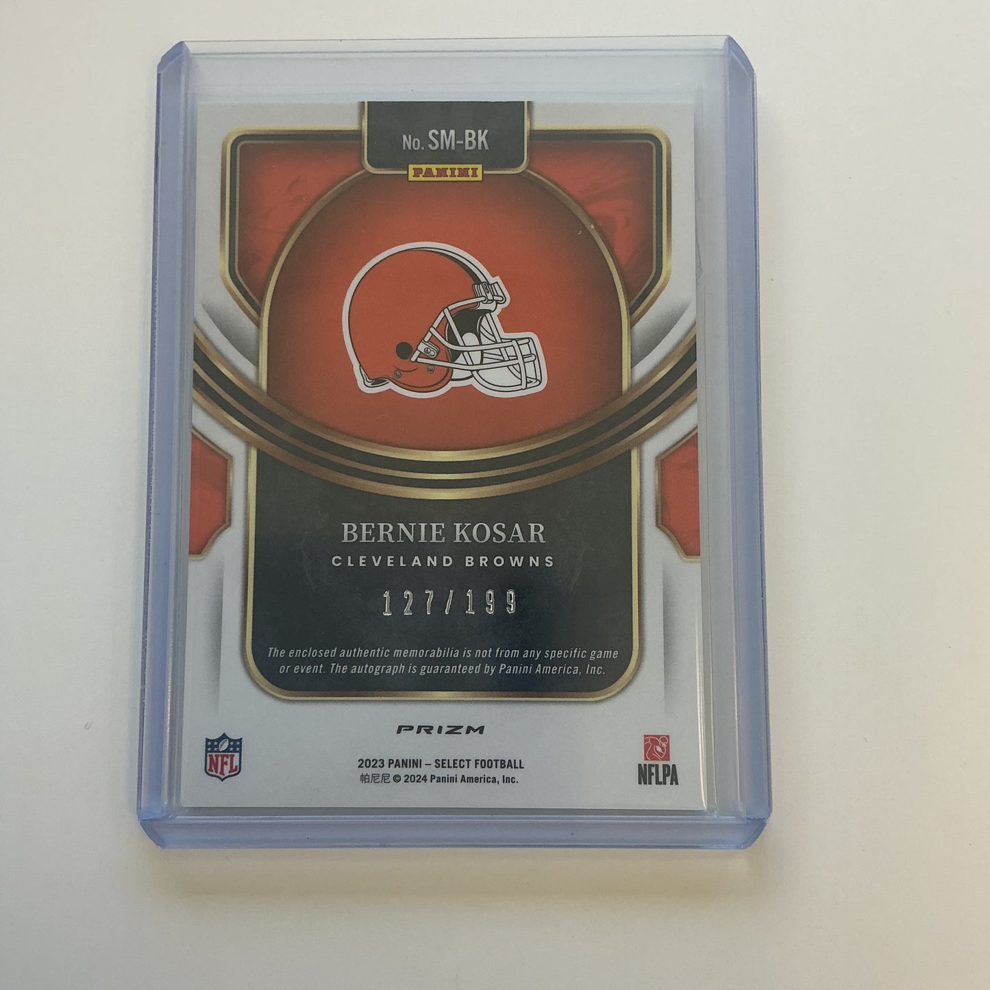 Bernie Kosar autograph card 127/199