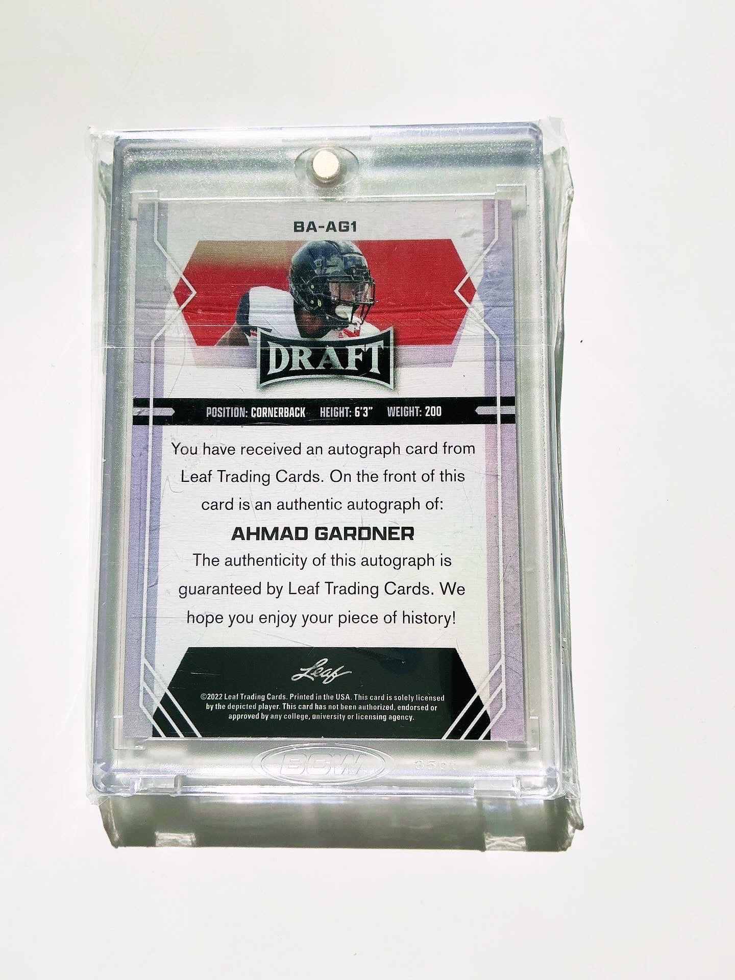 Sauce Gardner Autographed Rookie card