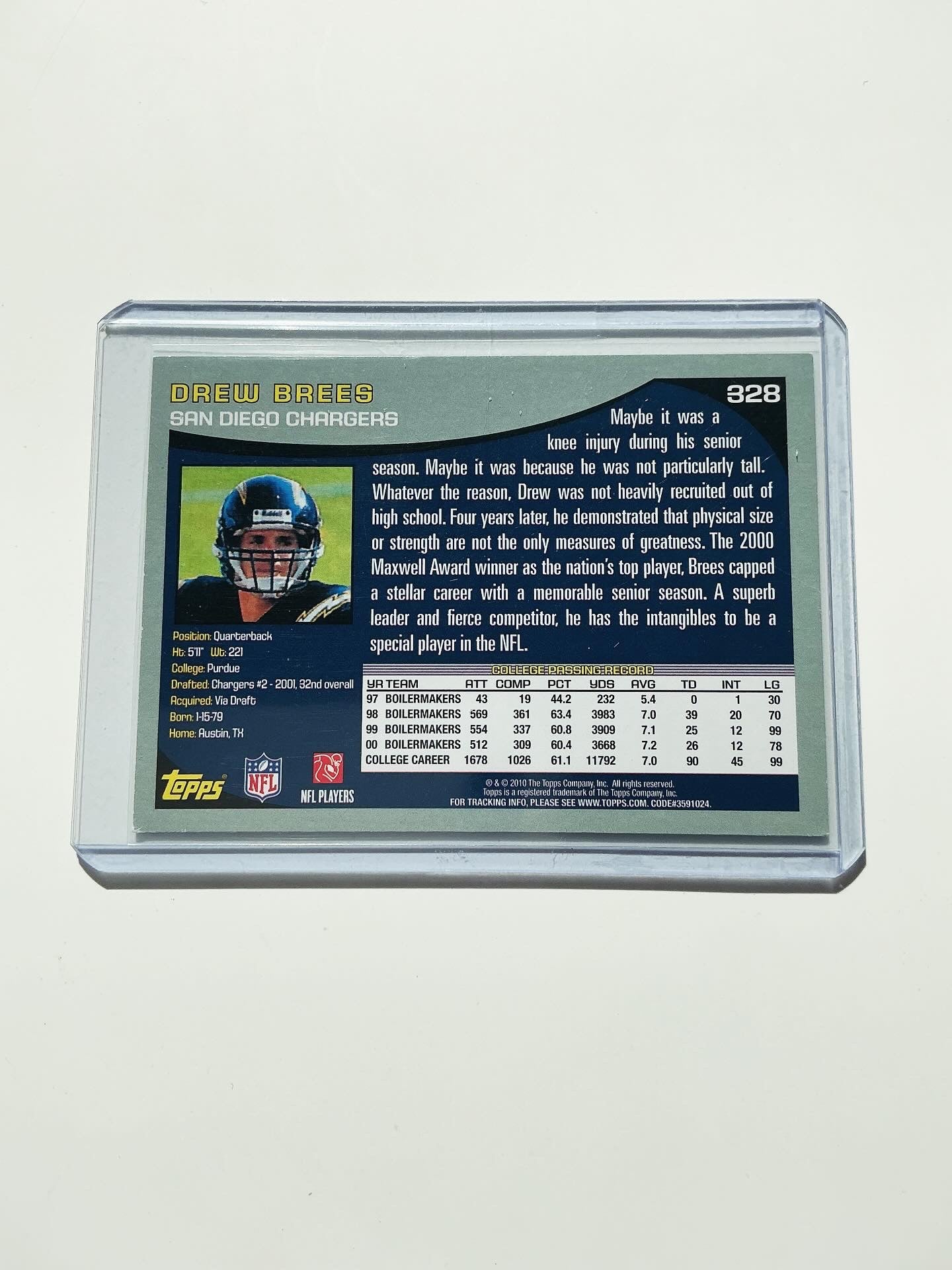 Drew Brees Rookie card