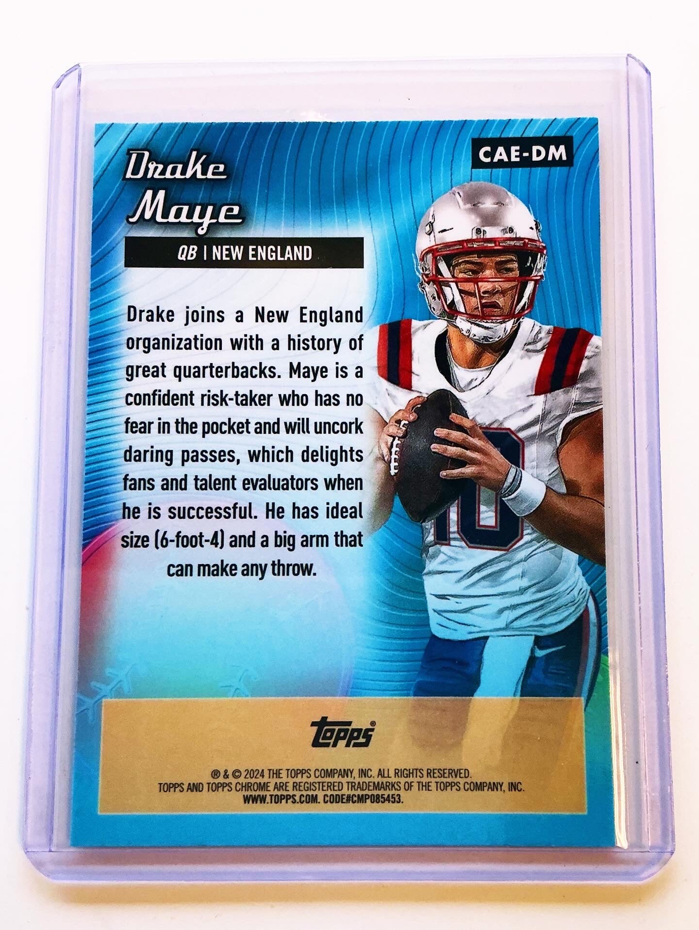 Drake Maye Topps Chrome Rookie