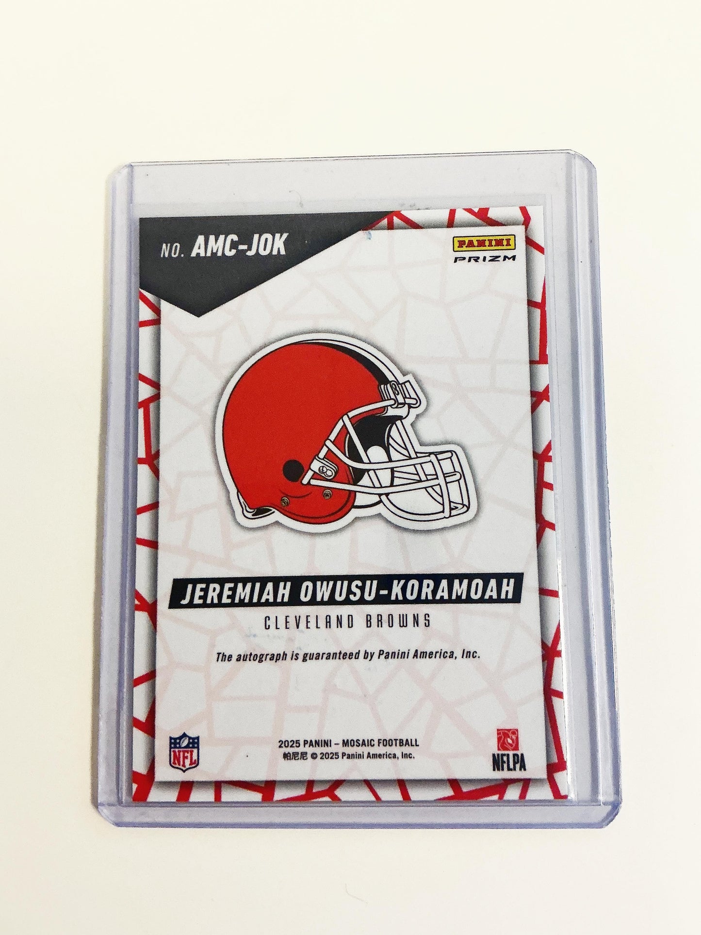 Jeremiah Owusu-Koramoah Autographed Card