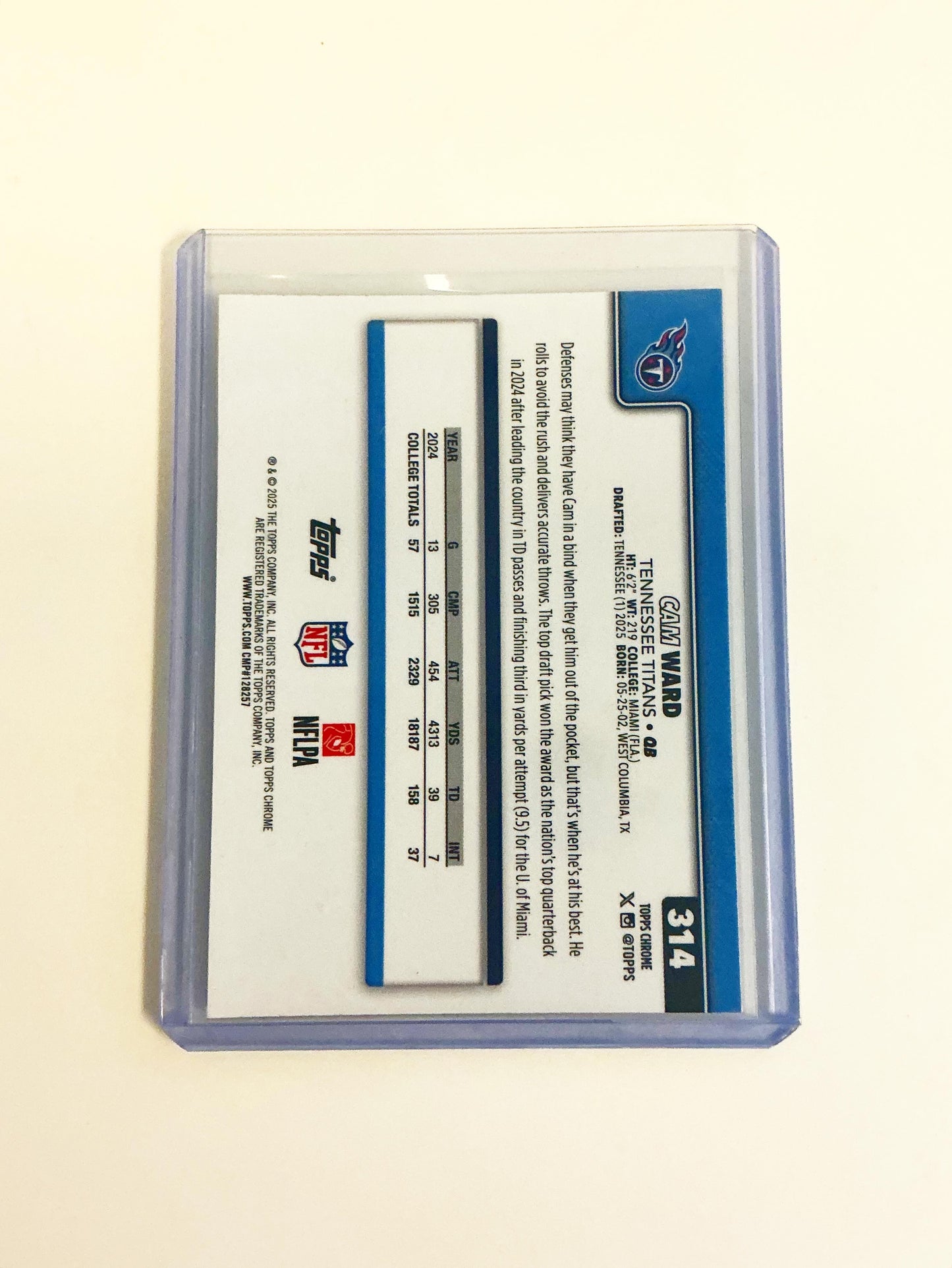 Cam Ward Topps Chrome X-Fractor RC