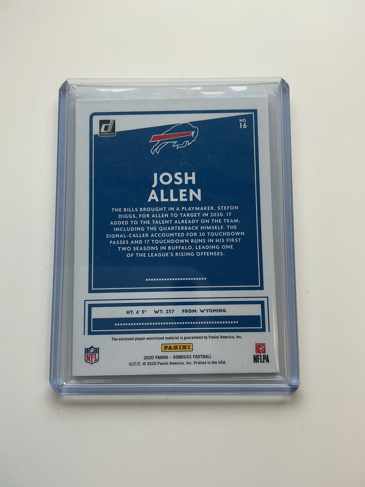 Josh Allen jersey card