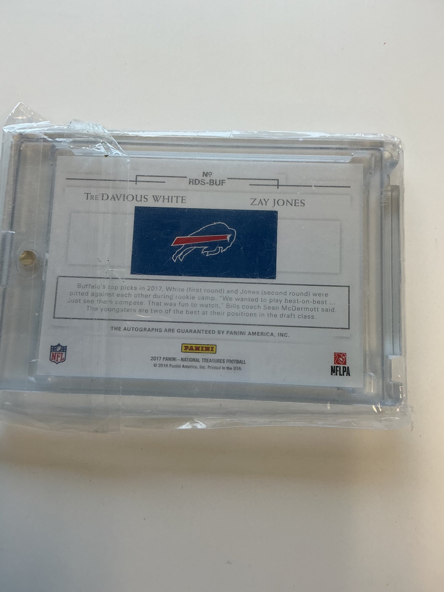Tre’Davious White & Zay Jones Autographed card 94/99