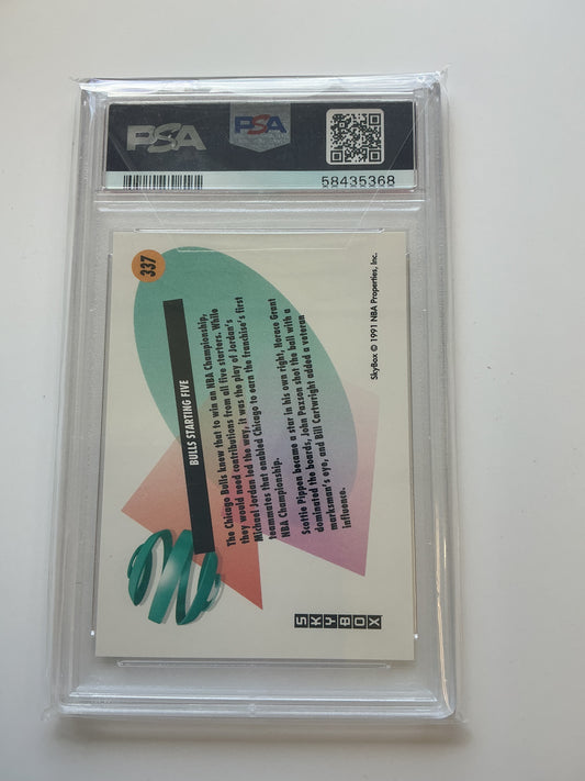 1991 Bulls Starting Five PSA graded mint 7