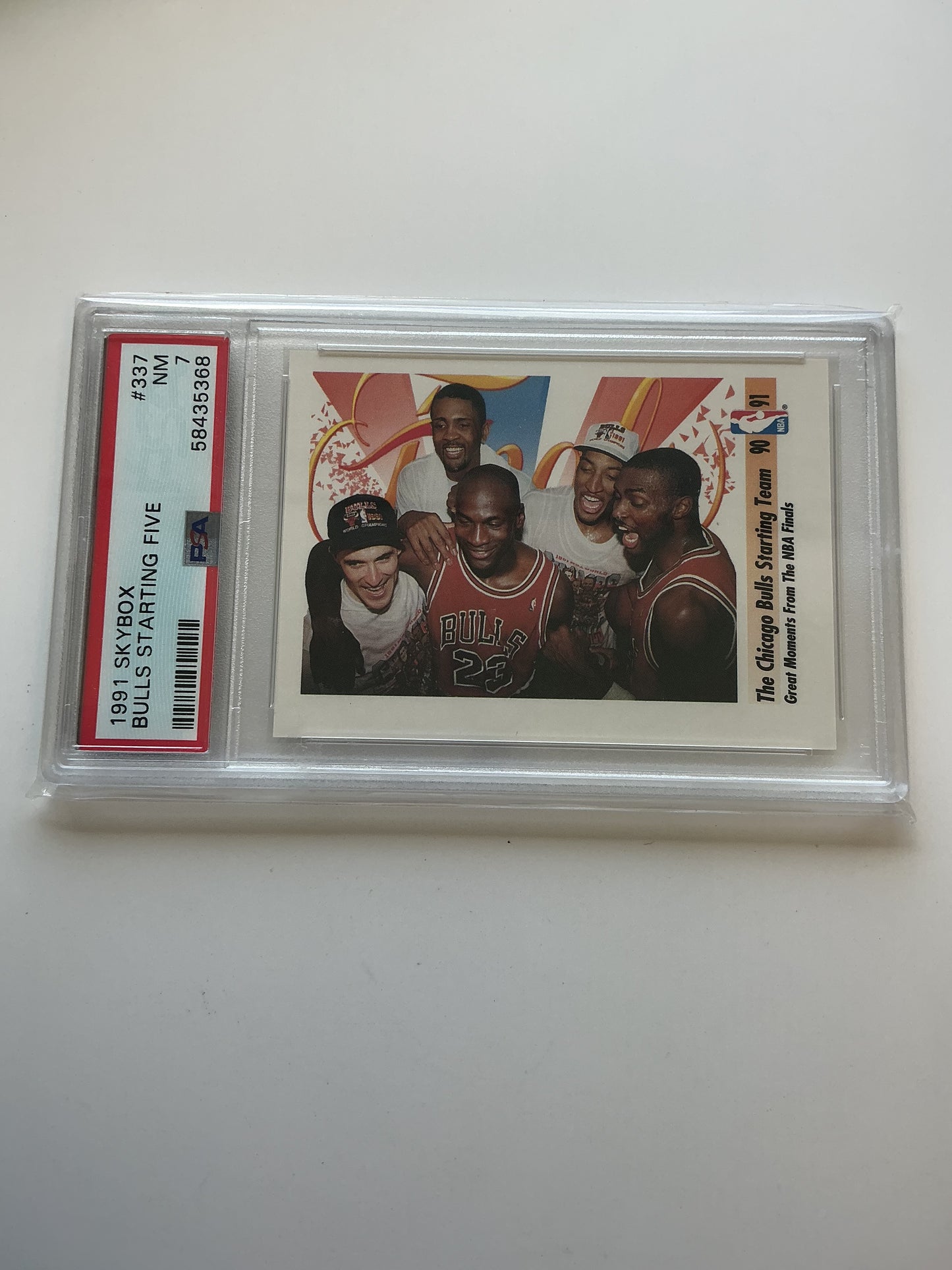 1991 Bulls Starting Five PSA graded mint 7