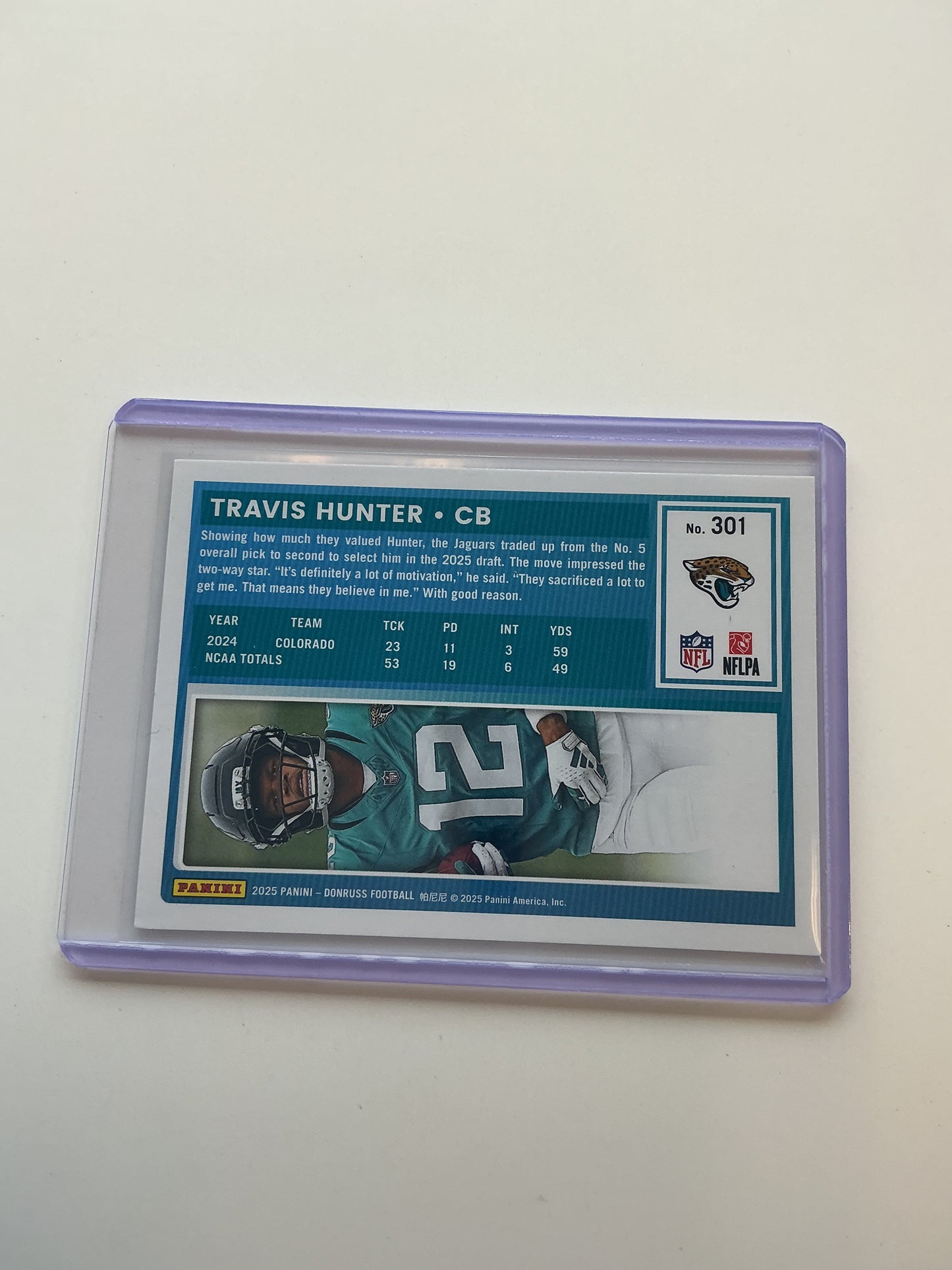 Travis Hunter Donruss Rated Rookie card