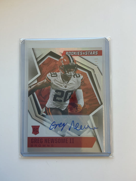 Greg Newsome II autographed rookie card 15/249