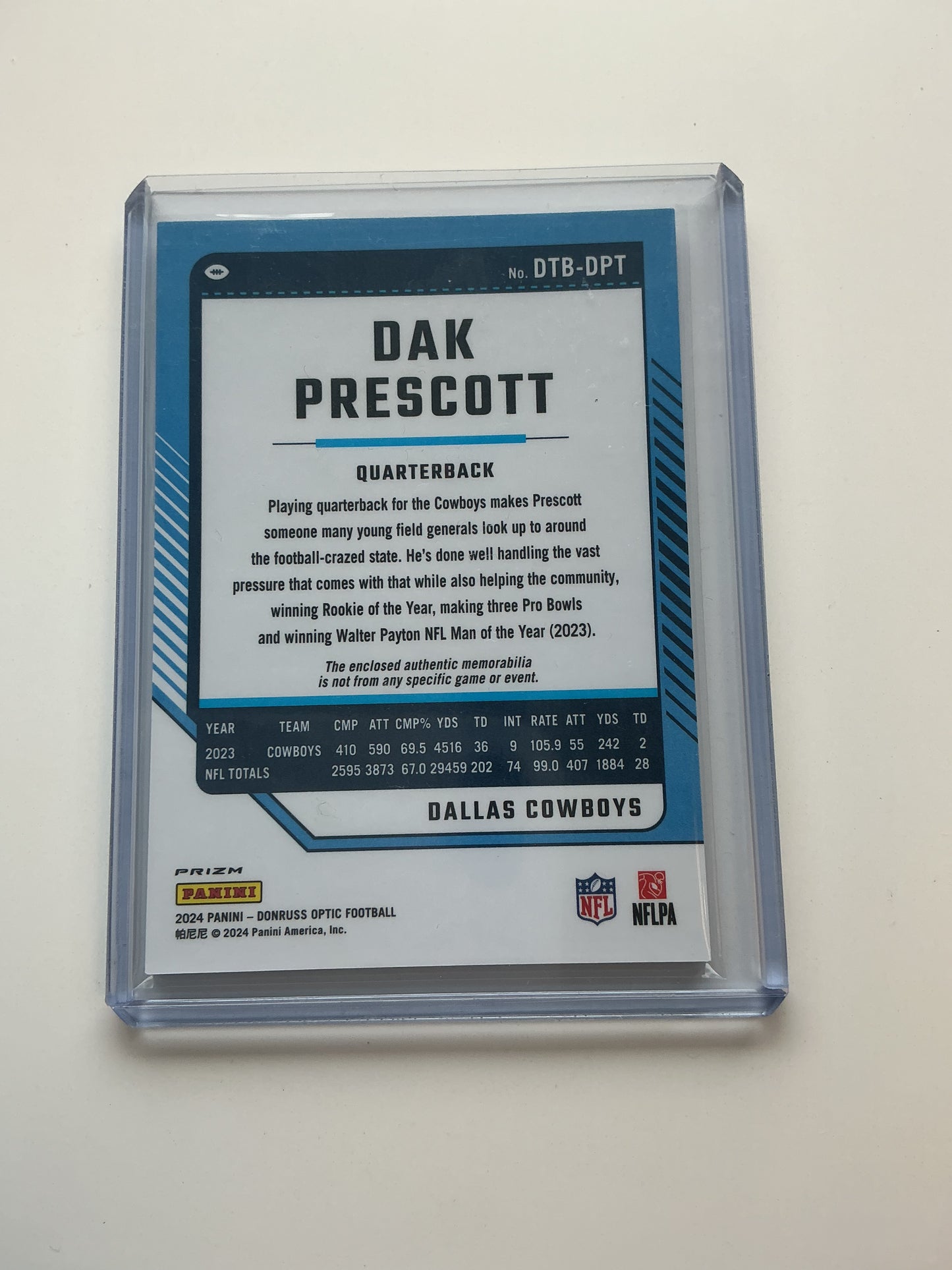 Dak Prescott jersey card