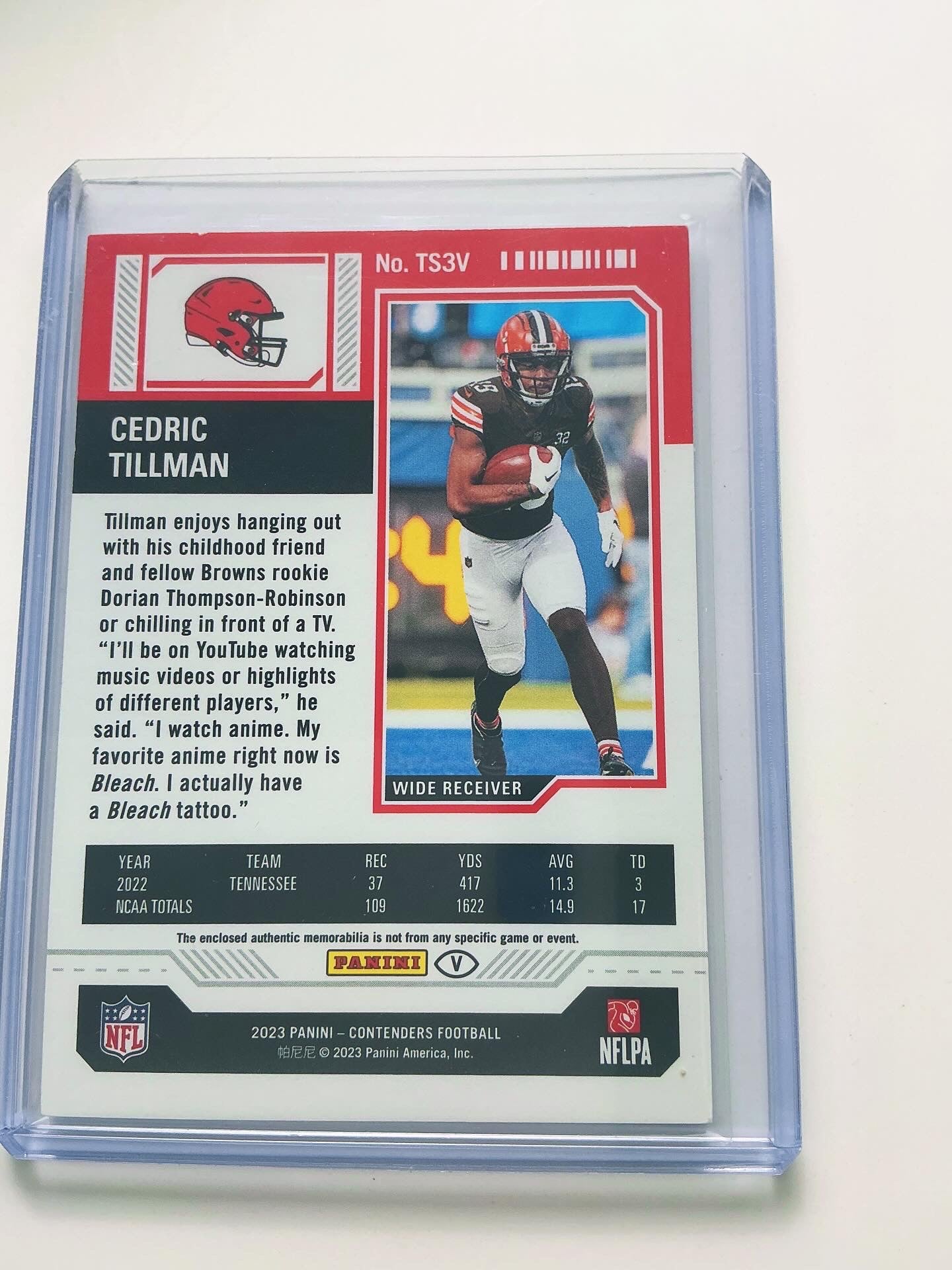 Cedric Tillman Jersey Card RC