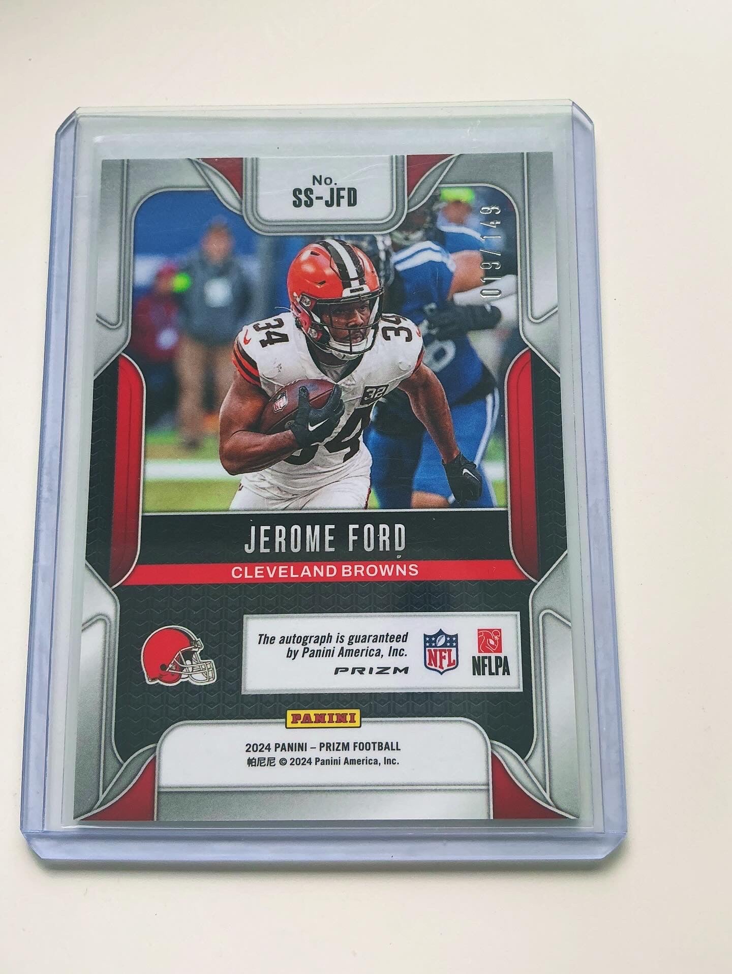 Jerome Ford Autograph 19/149