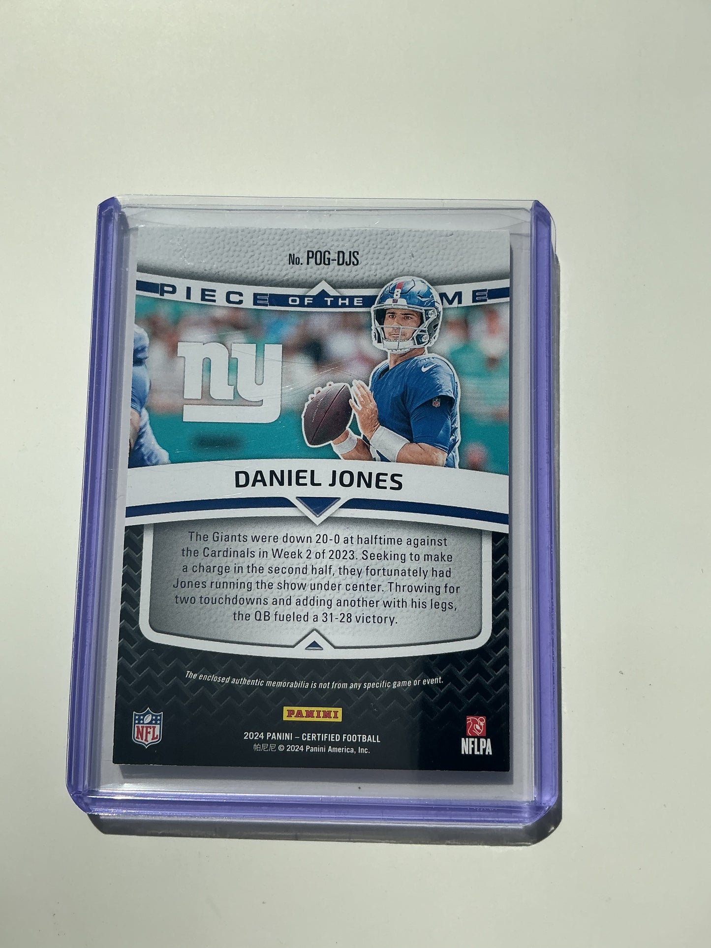 Daniel Jones jersey card 149/249