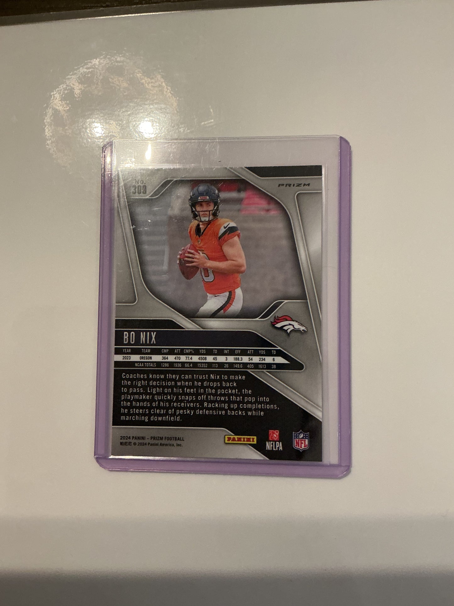 Bo Nix disco prizm rookie card