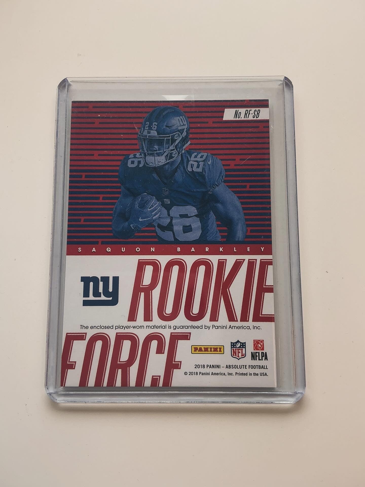 Saquon Barkley Rookie jersey card