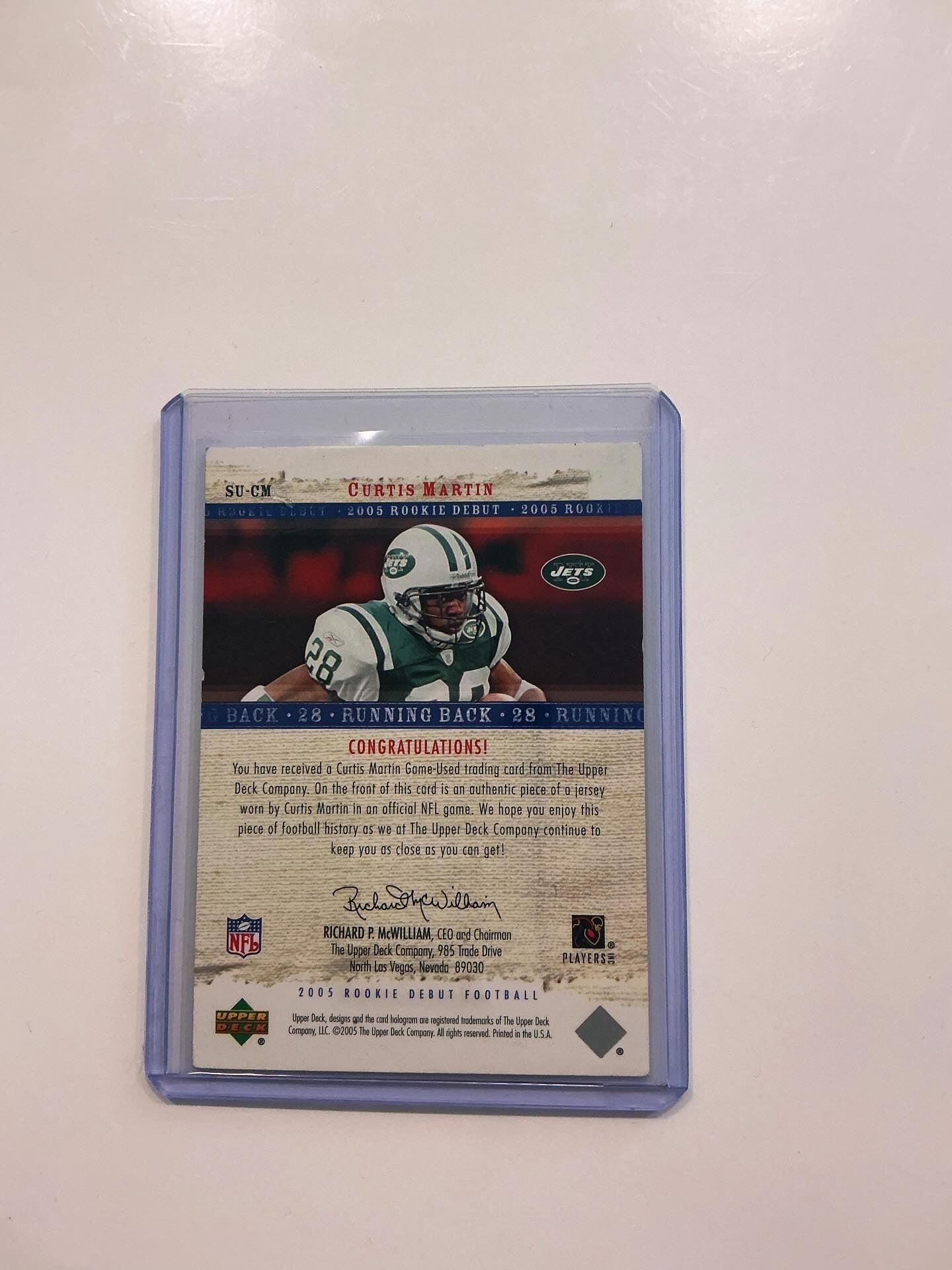 Curtis Martin 2005 Jersey card