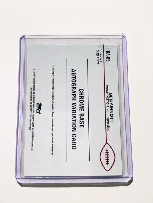 Ben Sinnott Autographed Rookie card 15/50