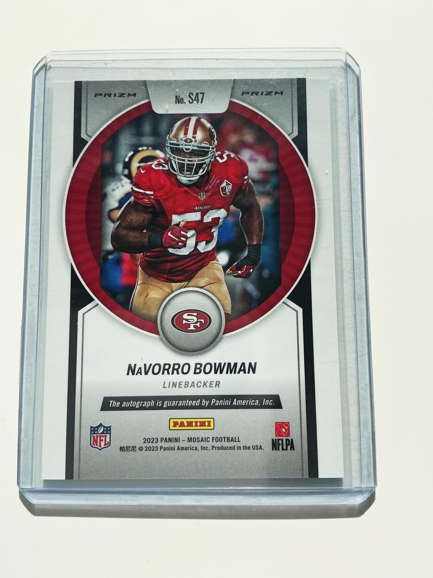 NaVorro Bowman Autographed card
