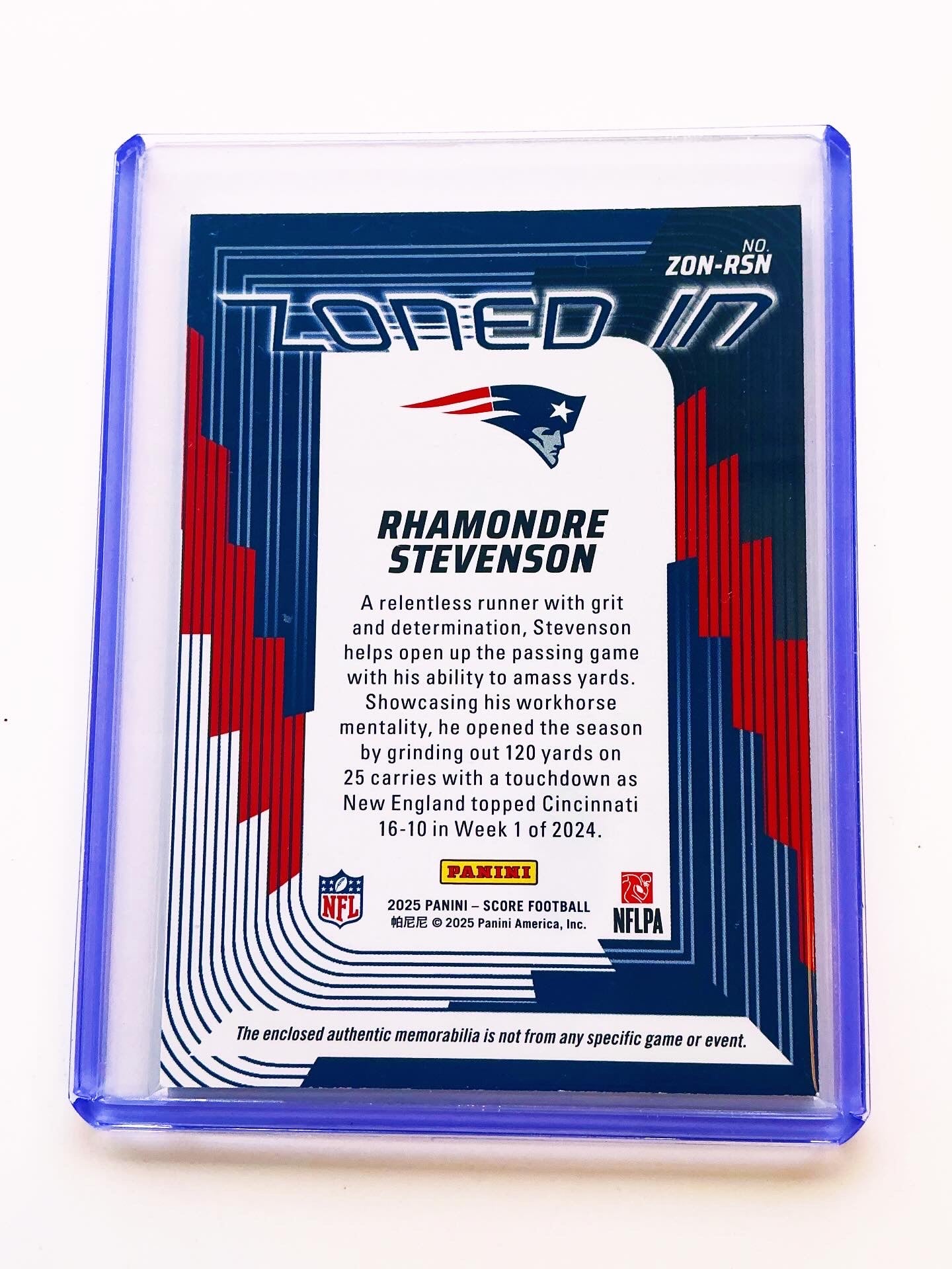 Rhamondre Stevenson Jersey patch card