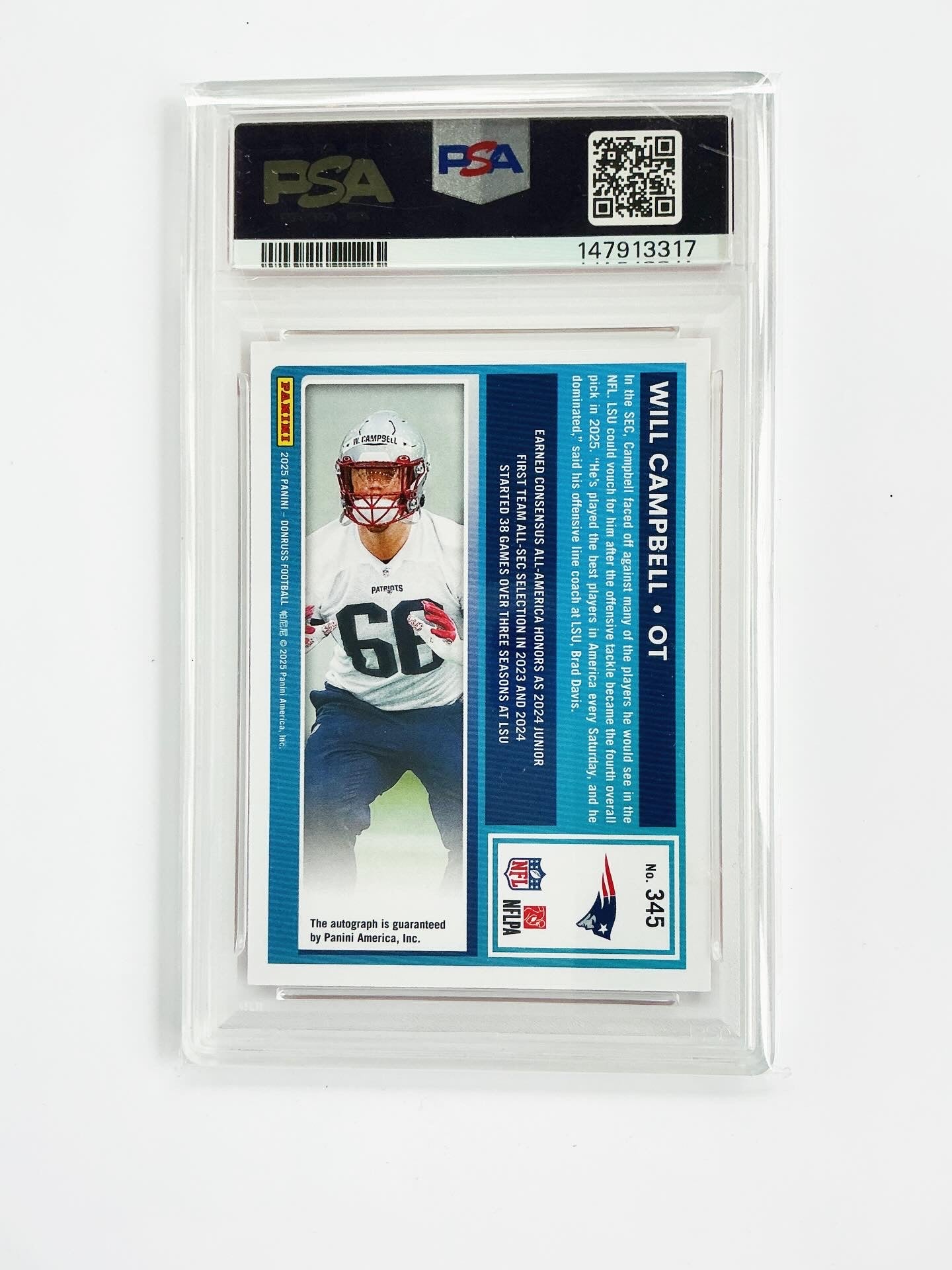 Will Campbell PSA MNT 9 Autograph