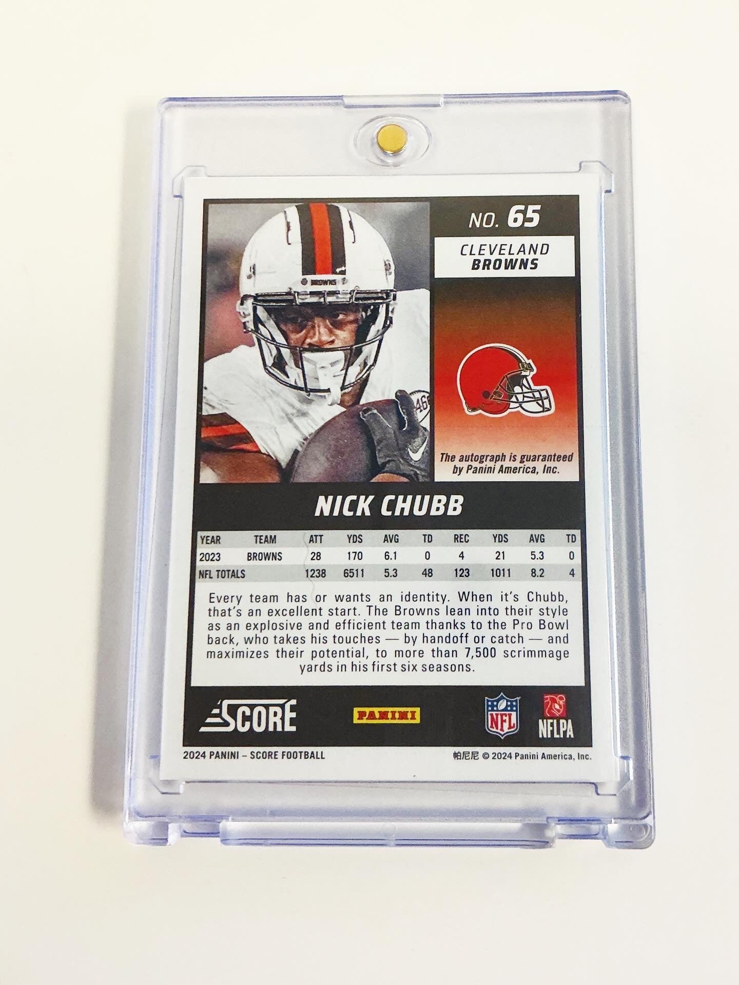 Nick Chubb 2024 Panini Score Auto
