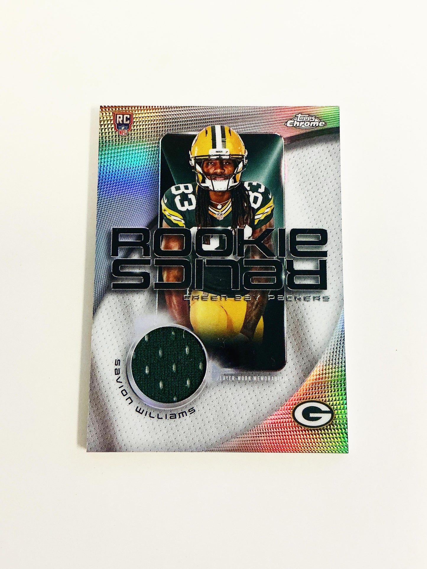 Savion Williams Topps Chrome Rookie Relic card